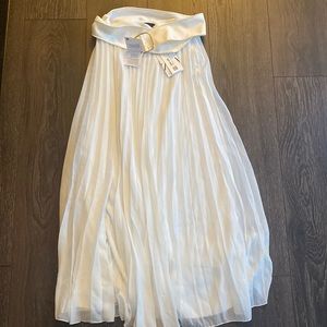 COPY - Zara white long skirt with leather belt